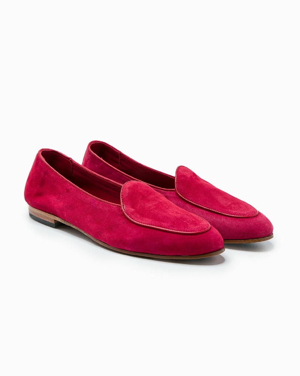 Andrea Ventura MOCASSINO DONNA BELGIAN-D LS IN SUEDE ROSSO RUBINO