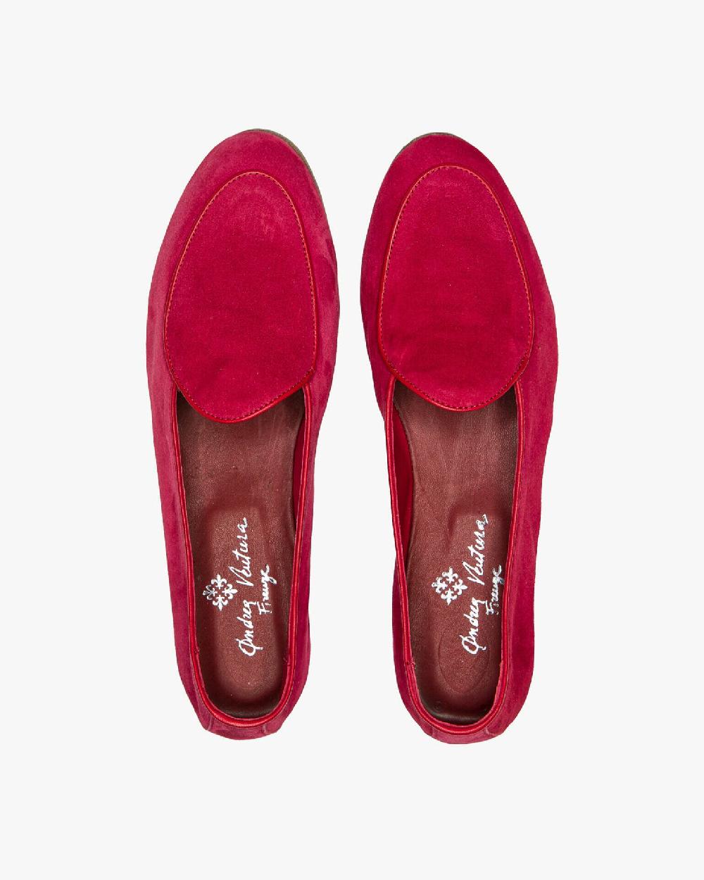 Andrea Ventura MOCASSINO DONNA BELGIAN-D LS IN SUEDE ROSSO RUBINO