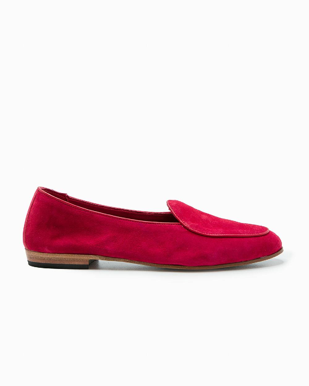 Andrea ventura MOCASSINO DONNA BELGIAN-D LS IN SUEDE ROSSO RUBINO