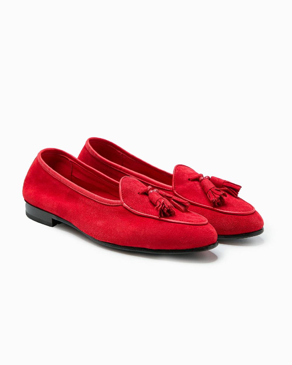 Andrea Ventura MOCASSINO DONNA BELGIAN-D NP-CR IN SUEDE ROSSO KUBRICK