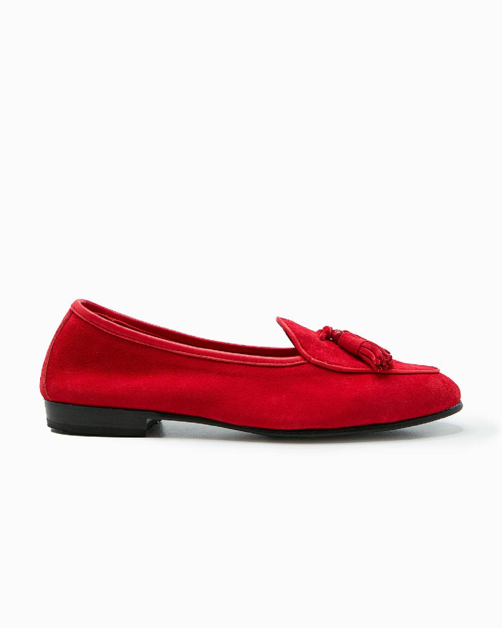 Andrea ventura MOCASSINO DONNA BELGIAN-D NP-CR IN SUEDE ROSSO KUBRICK