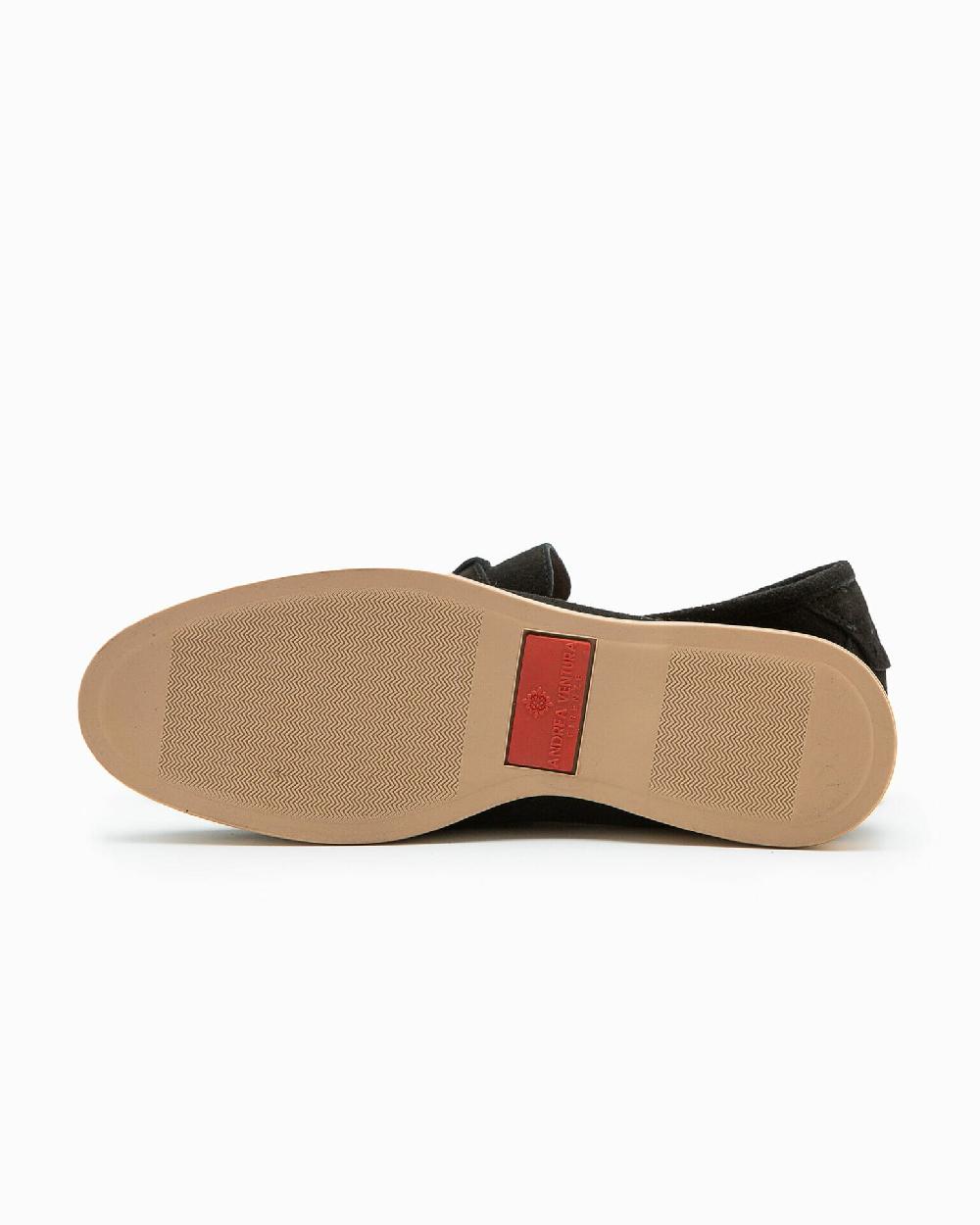 Andrea Ventura Mocassino Senza Lacci Con Charms Color Argento Aq-D BEACH-CHARMS1 In Suede Color Nero