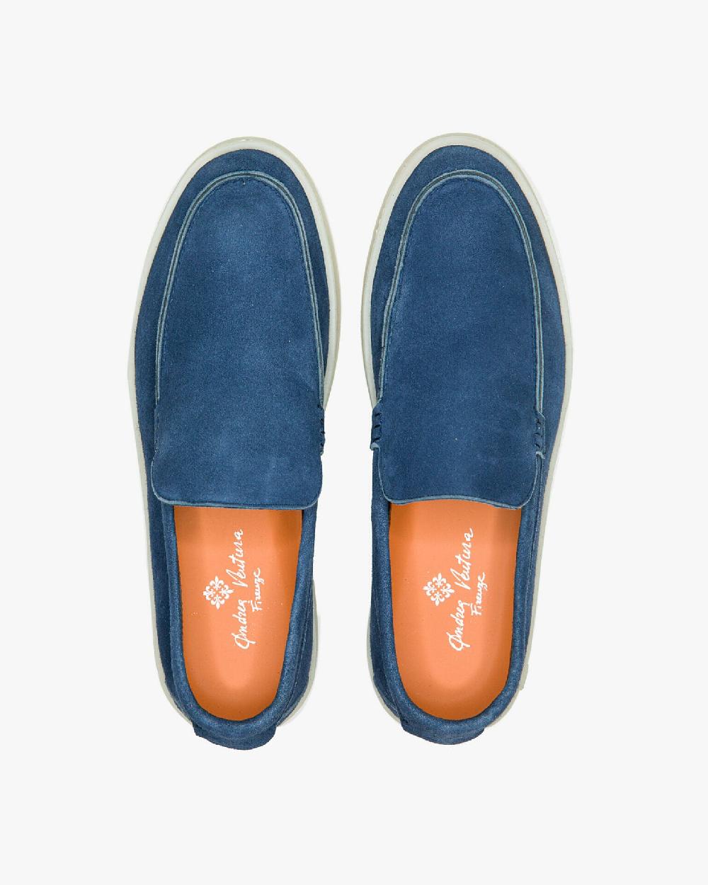 Andrea Ventura MOCASSINO ST BARTH LS IN SUEDE BLUE NAVY