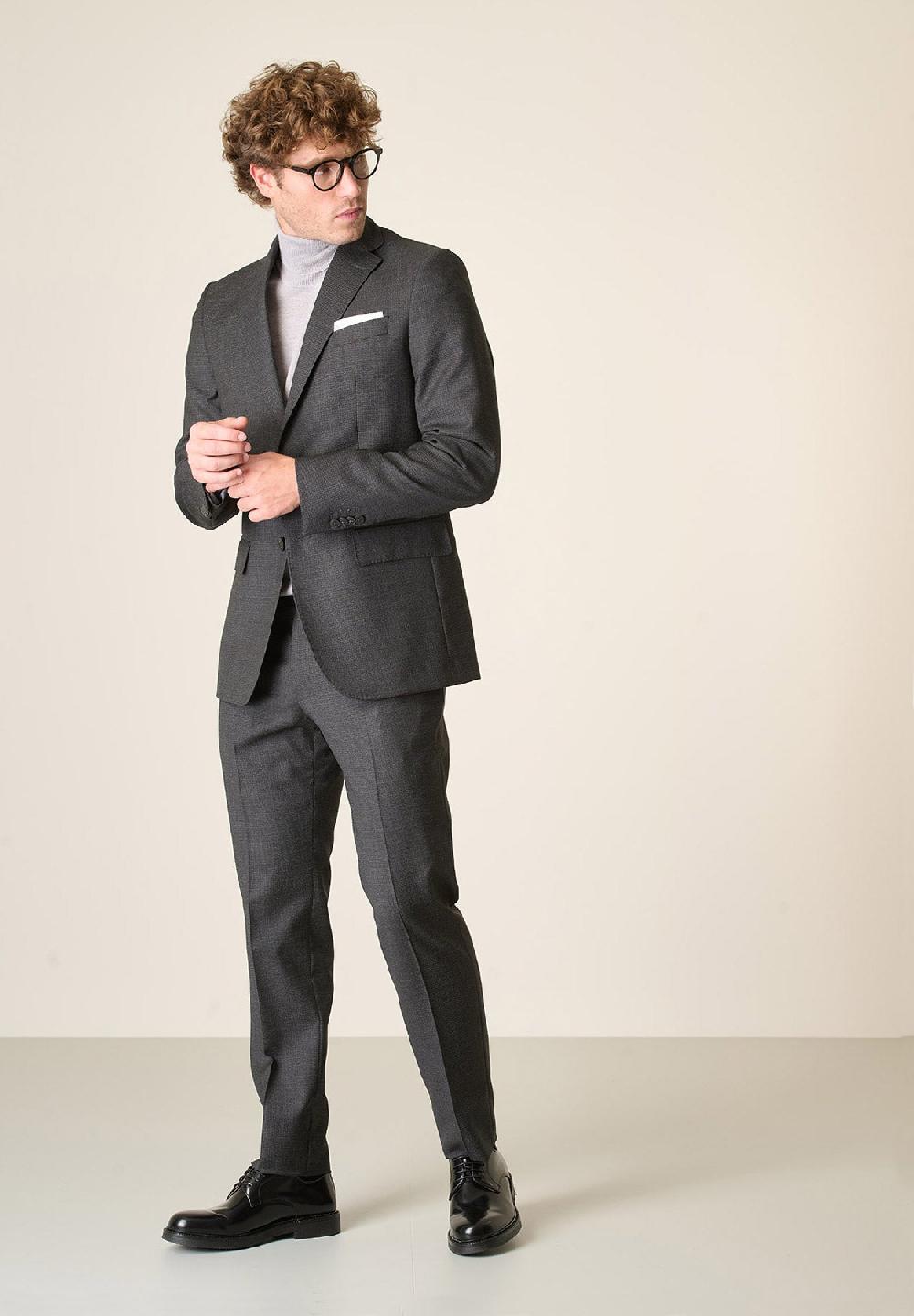 Angelico Abito antracite microdisegno lana 100s custom fit