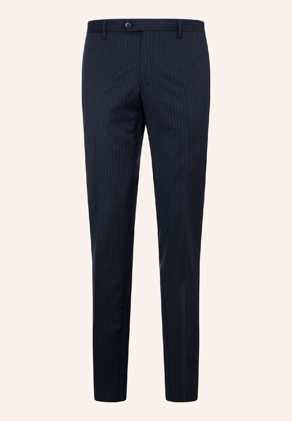 Angelico Abito Blu Gessato Lana Vergine Comfort Fit