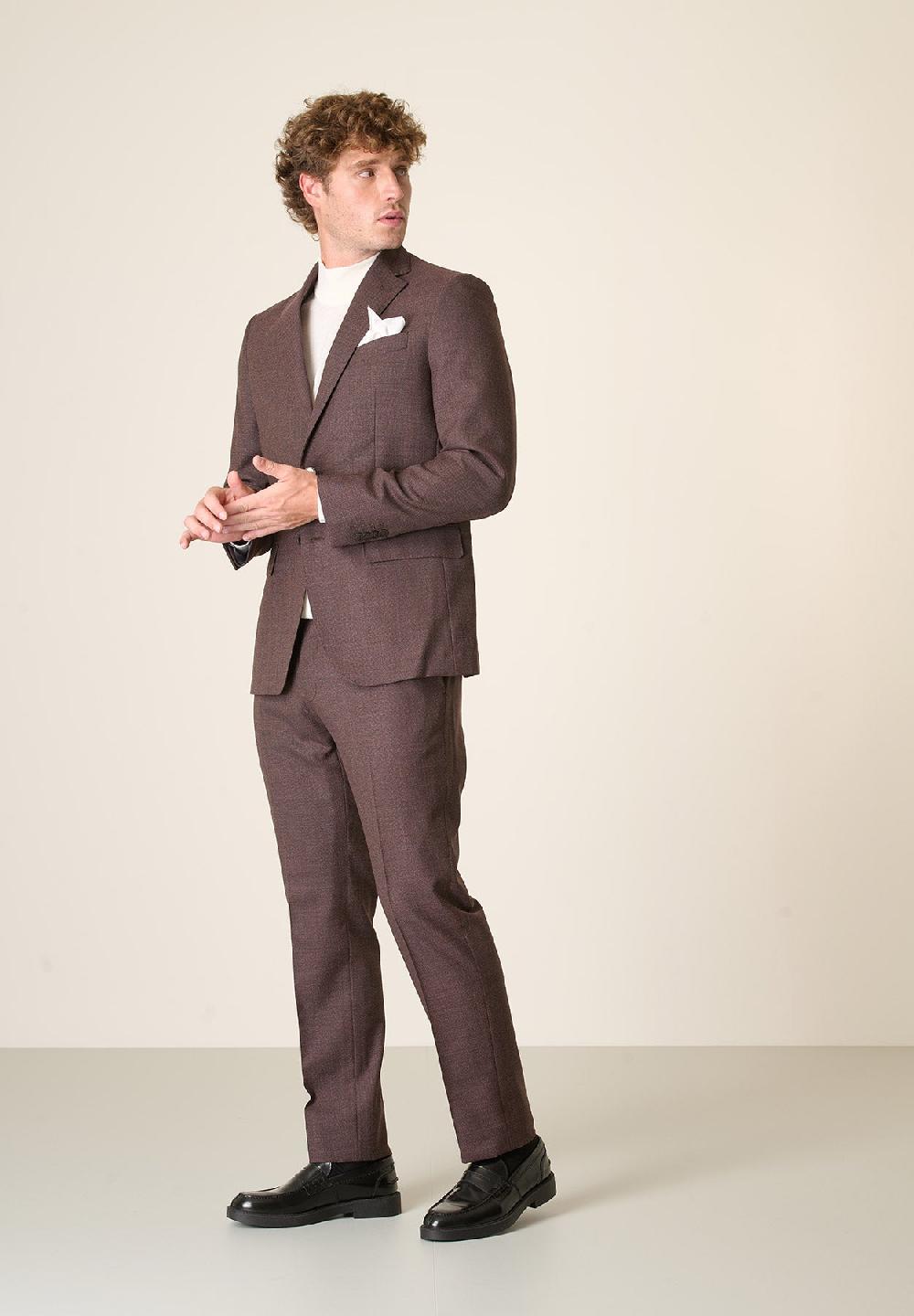 Angelico Abito bordeaux microdisegno lana 100s custom fit