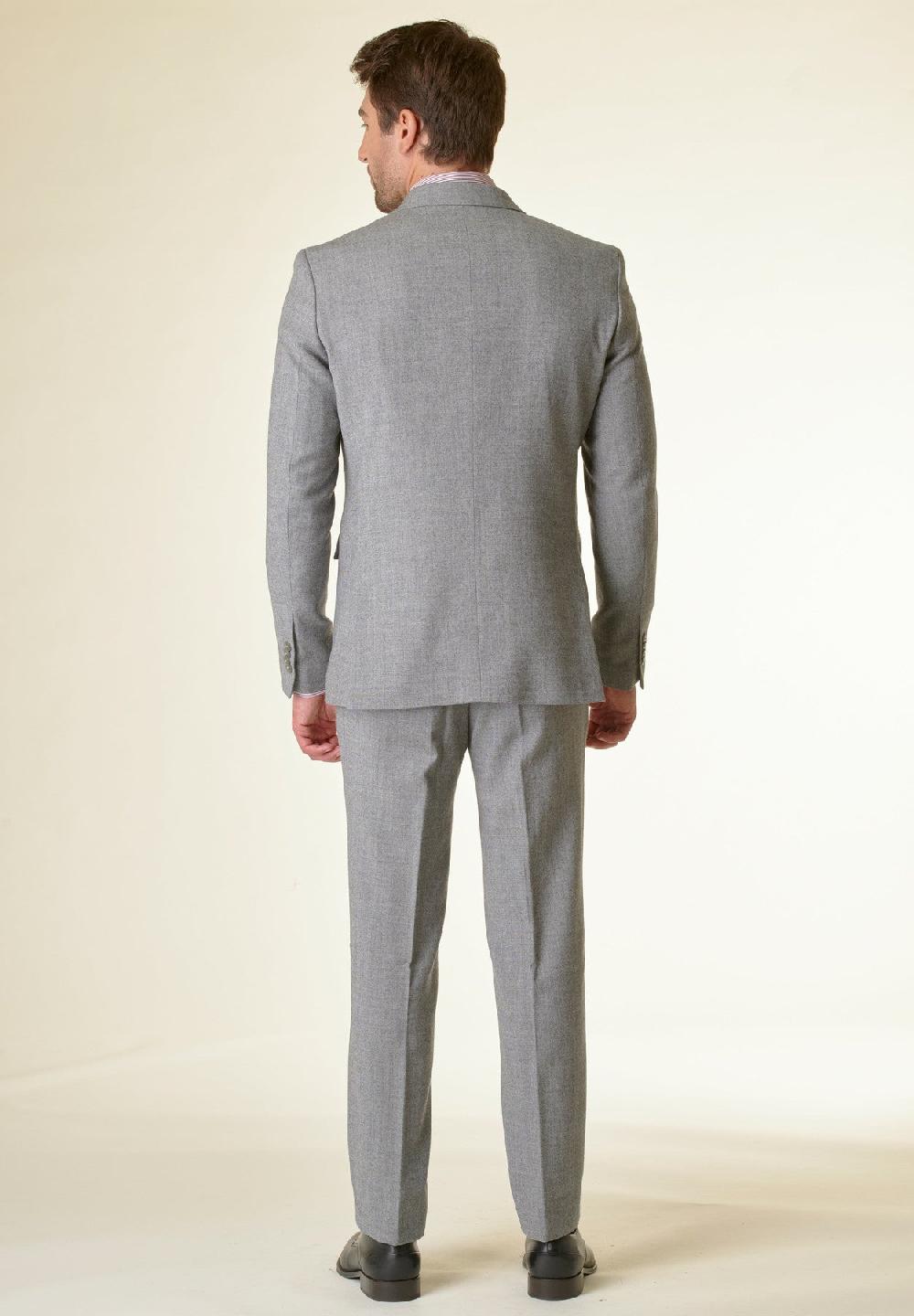 Angelico Abito Grigio Microdisegno Lana Stretch Custom Fit