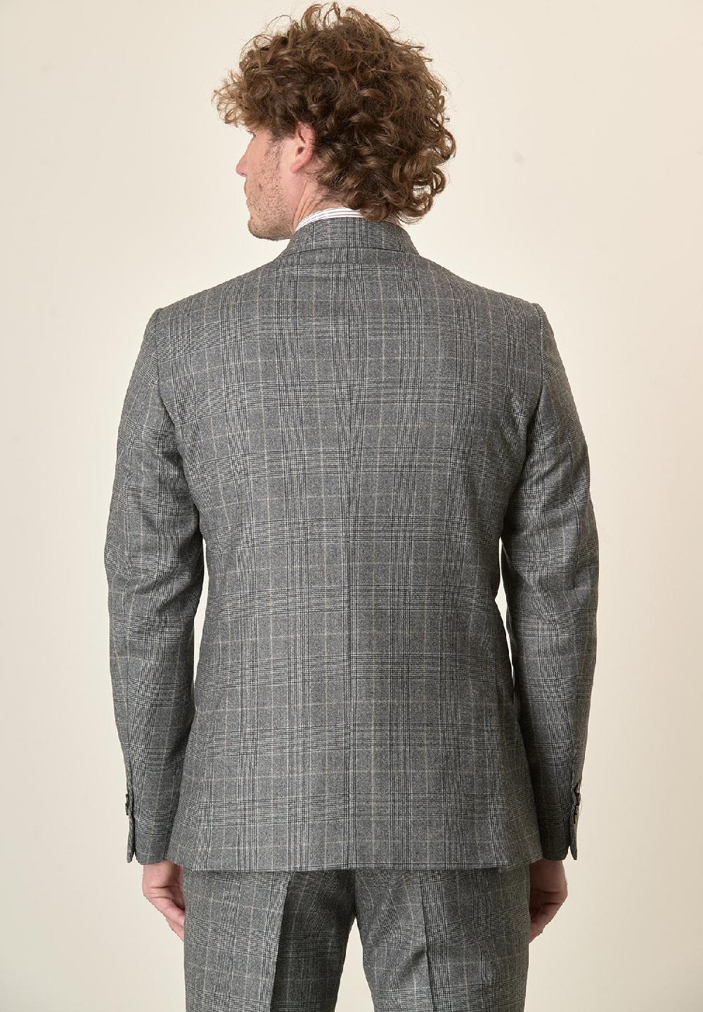 Angelico Abito Grigio Principe Di Galles Lana Vergine Custom Fit