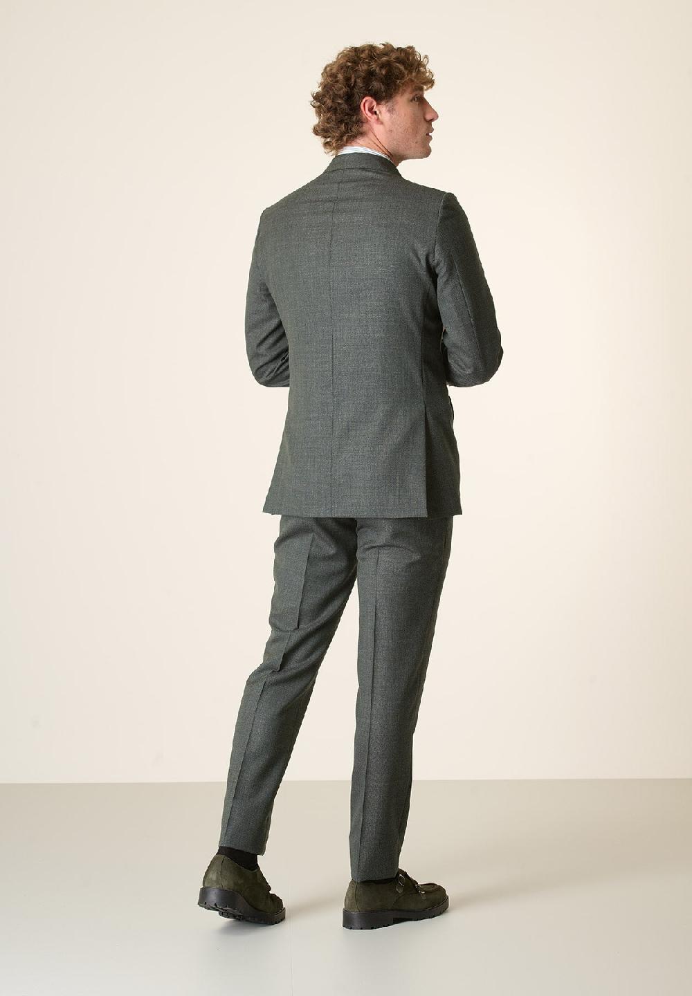 Angelico Abito Verde Microdisegno Lana 100s Custom Fit