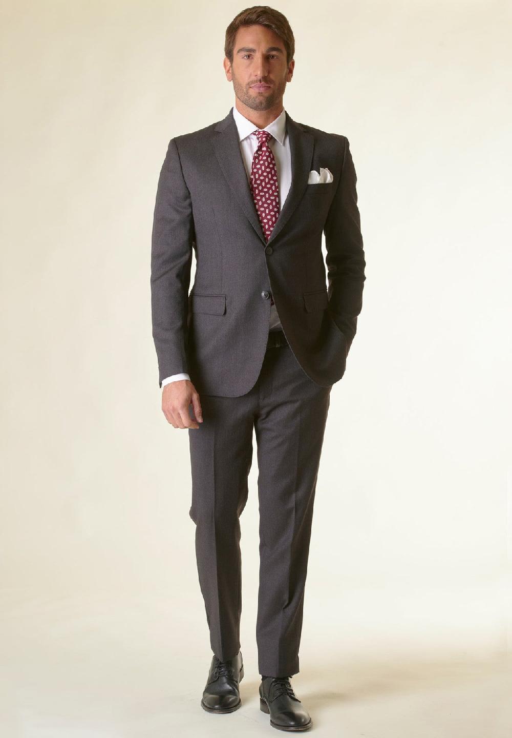 Angelico Abito antracite saglia di lana custom fit