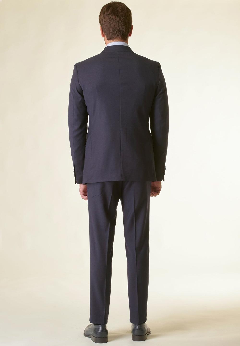 Angelico Abito Blu Lana Stretch Custom Fit