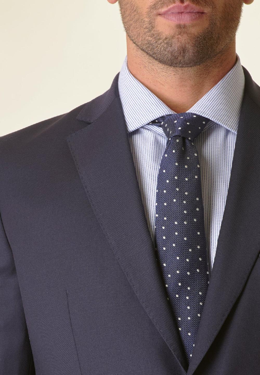 Angelico Abito Blu Lana Stretch Custom Fit