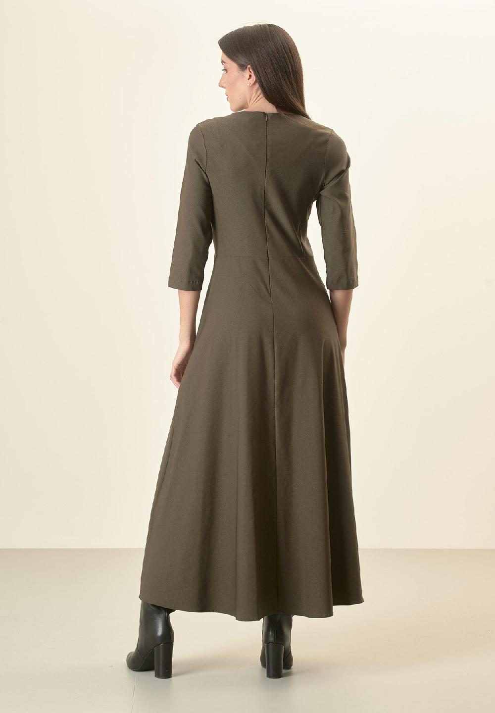 Angelico Abito Verdone Denim Svasato