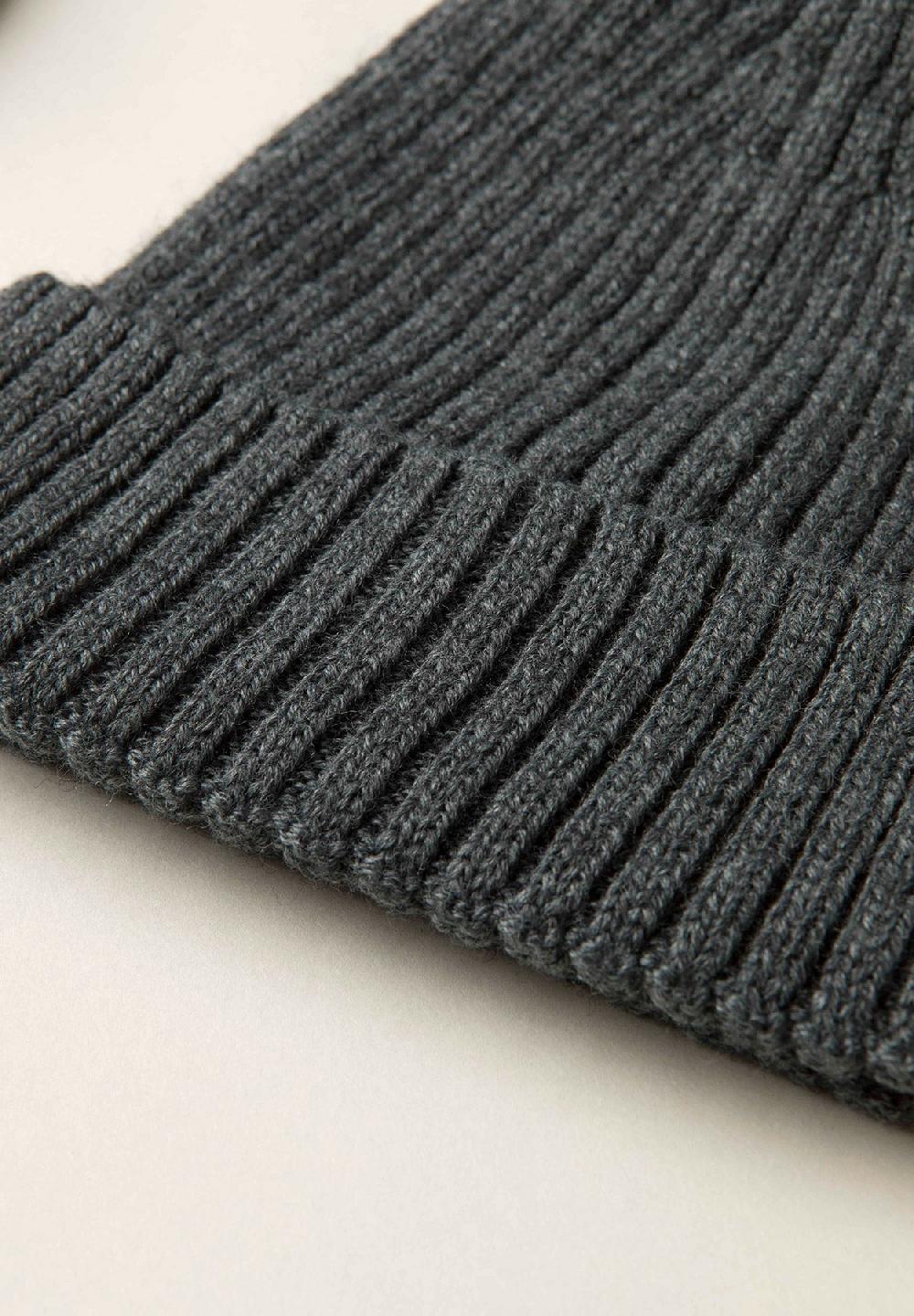 Angelico Berretto Antracite Coste Misto Lana