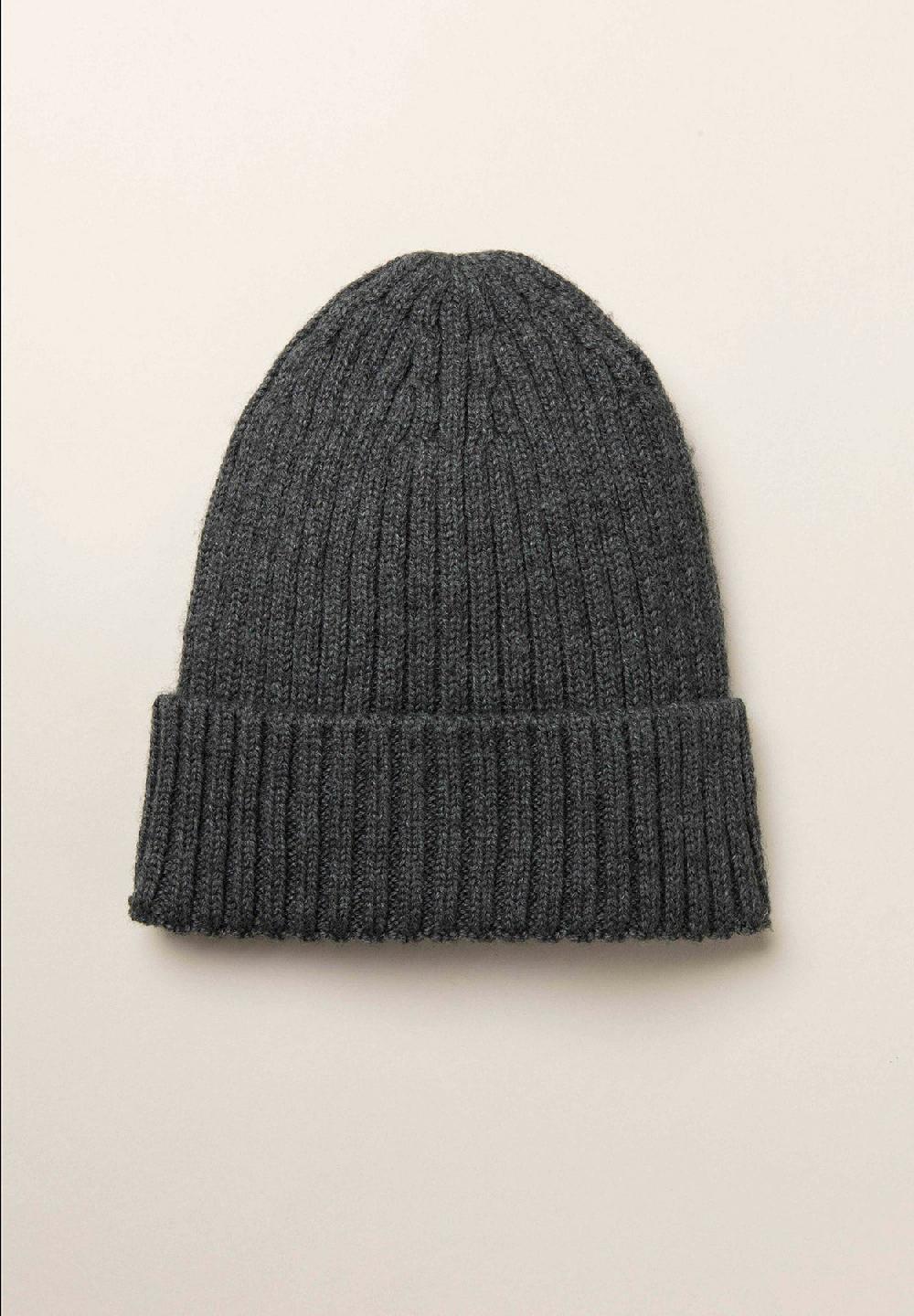 Angelico Berretto antracite coste misto lana