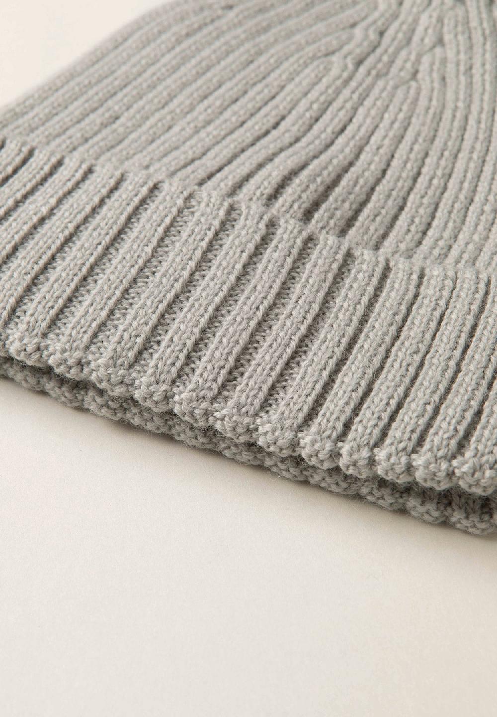 Angelico Berretto Grigio Chiaro Coste Misto Lana