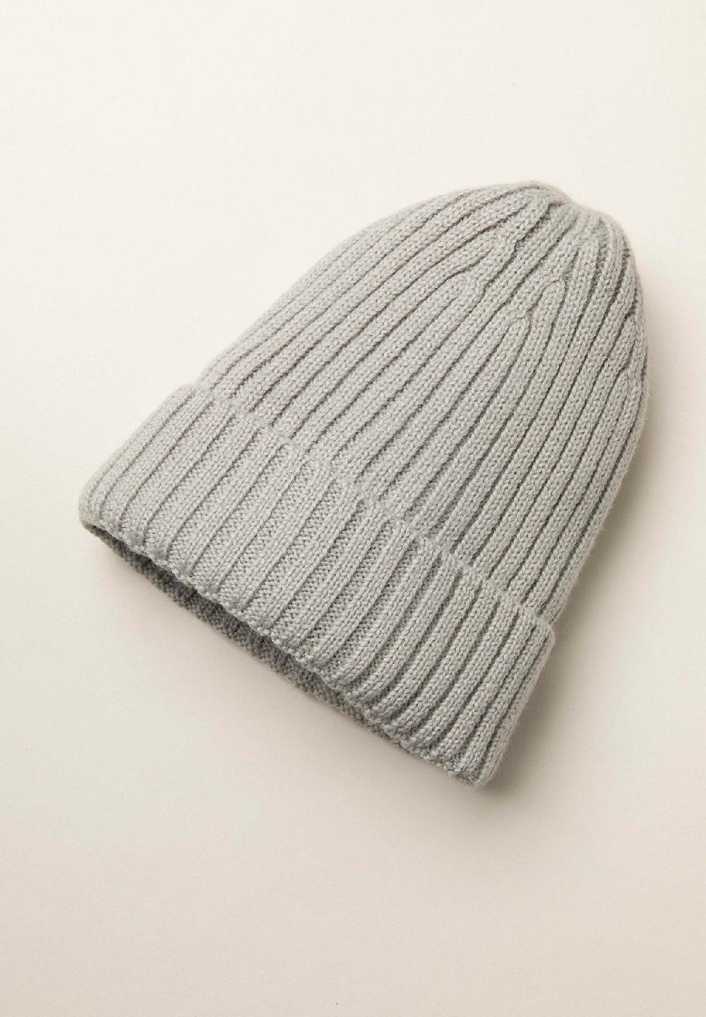 Angelico Berretto Grigio Chiaro Coste Misto Lana