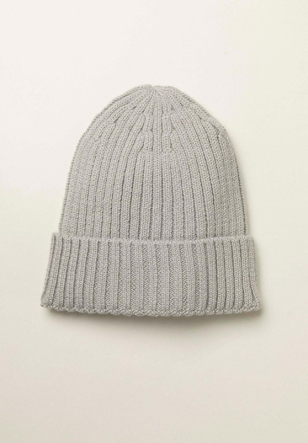 Angelico Berretto grigio chiaro coste misto lana