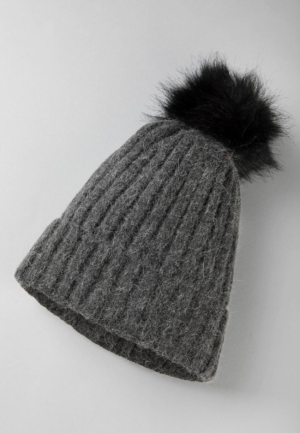 Angelico Berretto Grigio Pompon