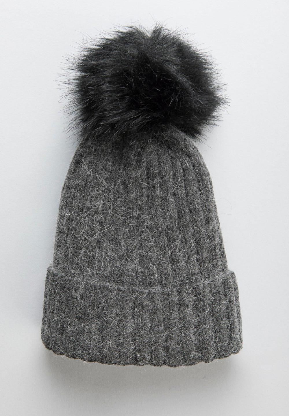 Angelico Berretto grigio pompon