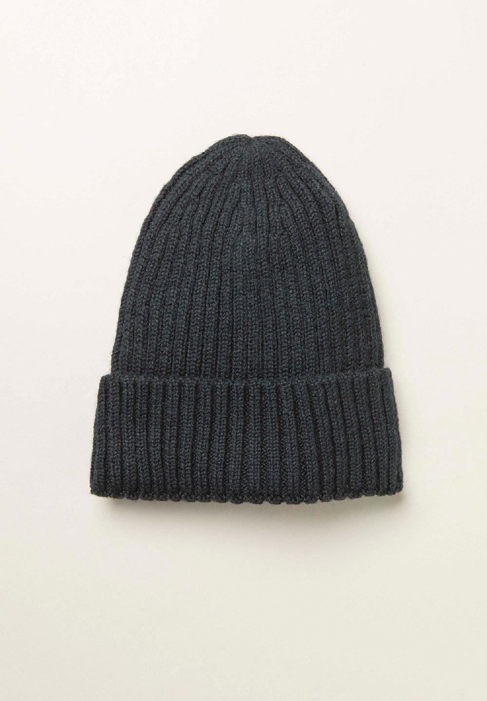 Angelico Berretto navy coste misto lana