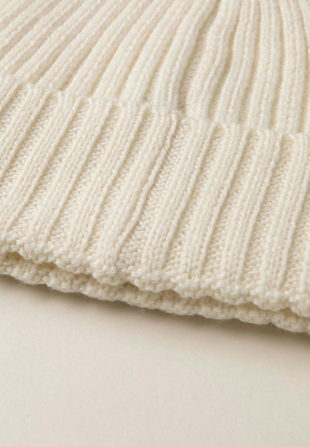 Angelico Berretto Panna Coste Misto Lana