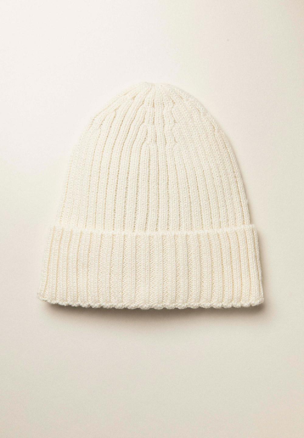 Angelico Berretto panna coste misto lana