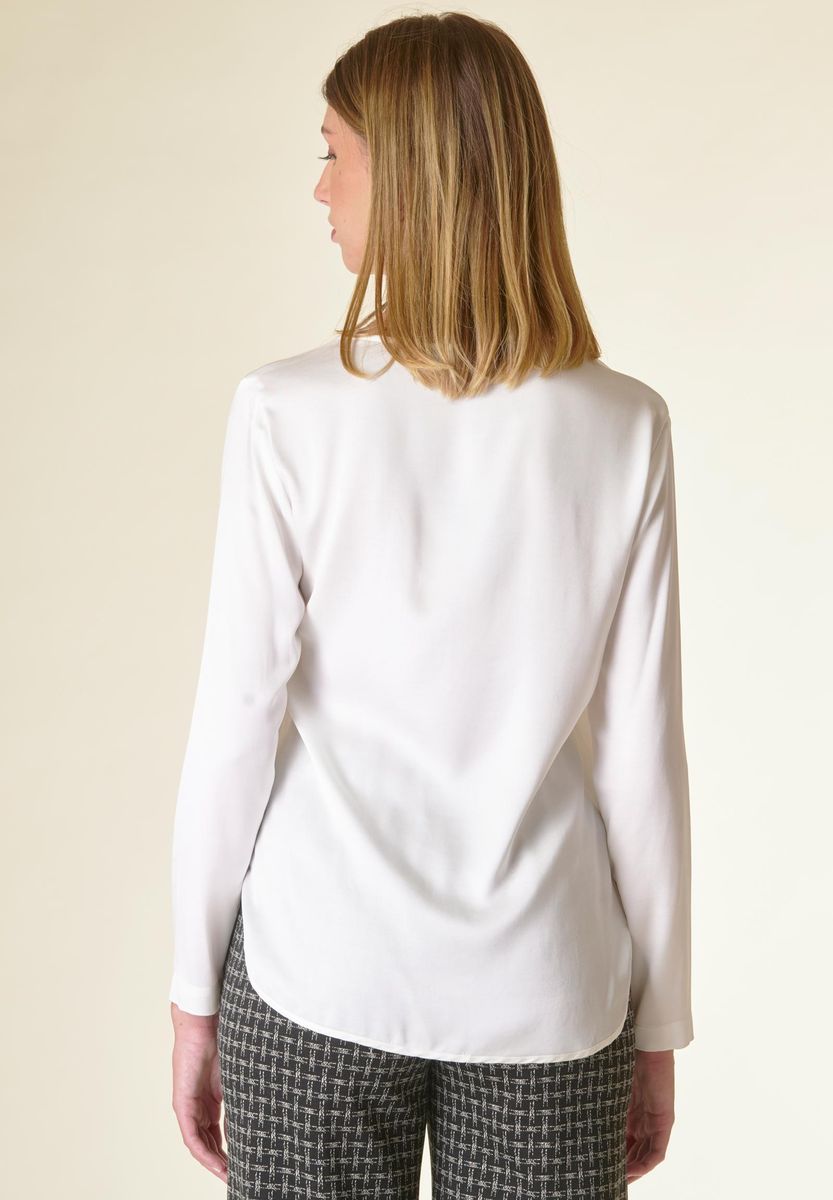 Angelico Blusa Panna Manica Lunga Raso Viscosa
