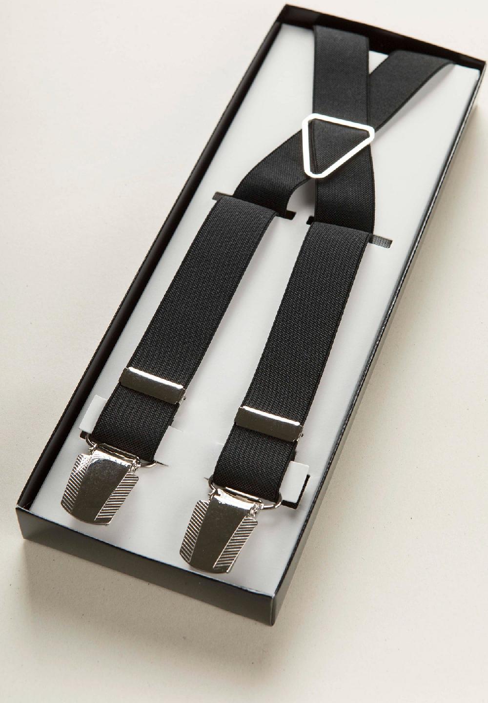 Angelico Bretella Nera Unita Slim