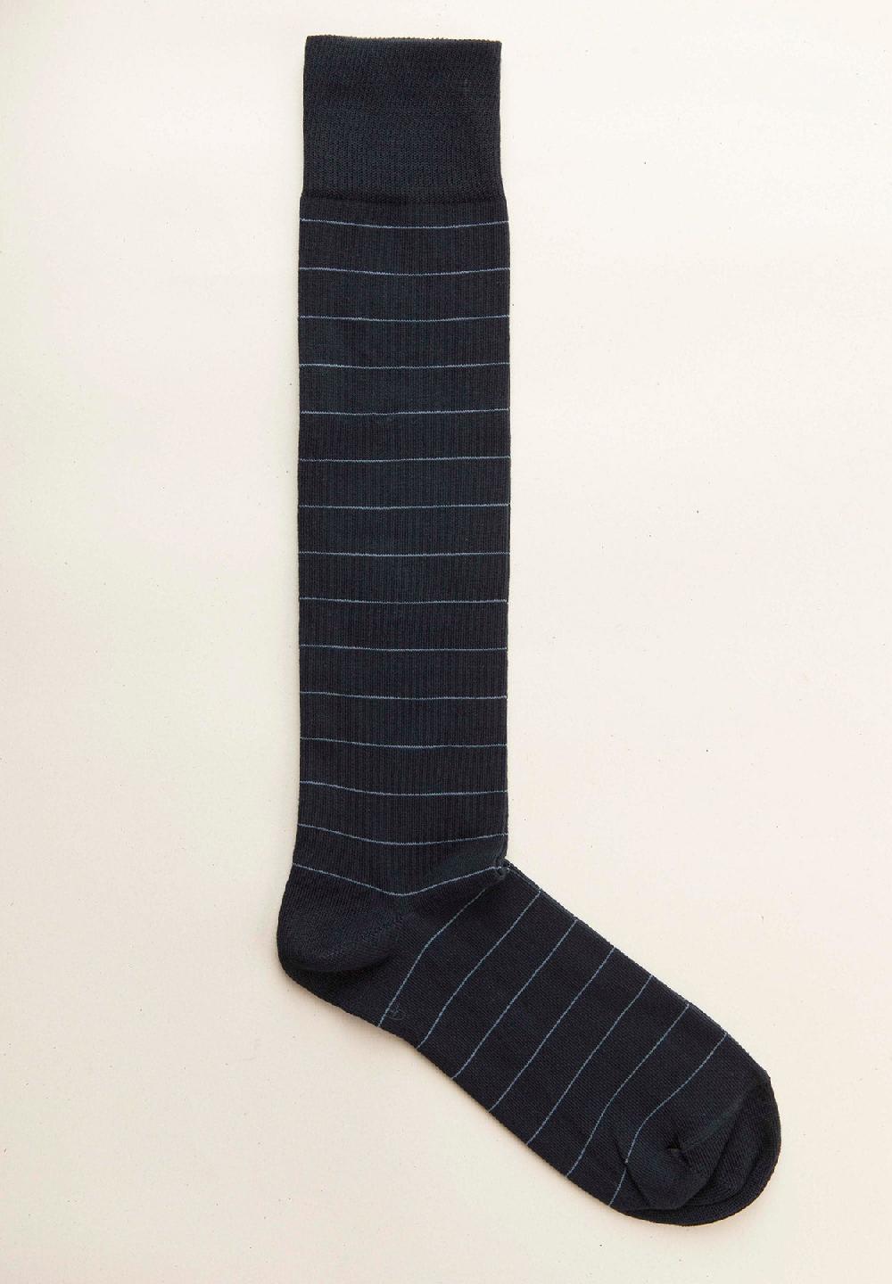 Angelico Calza blu notte righe cotone stretch