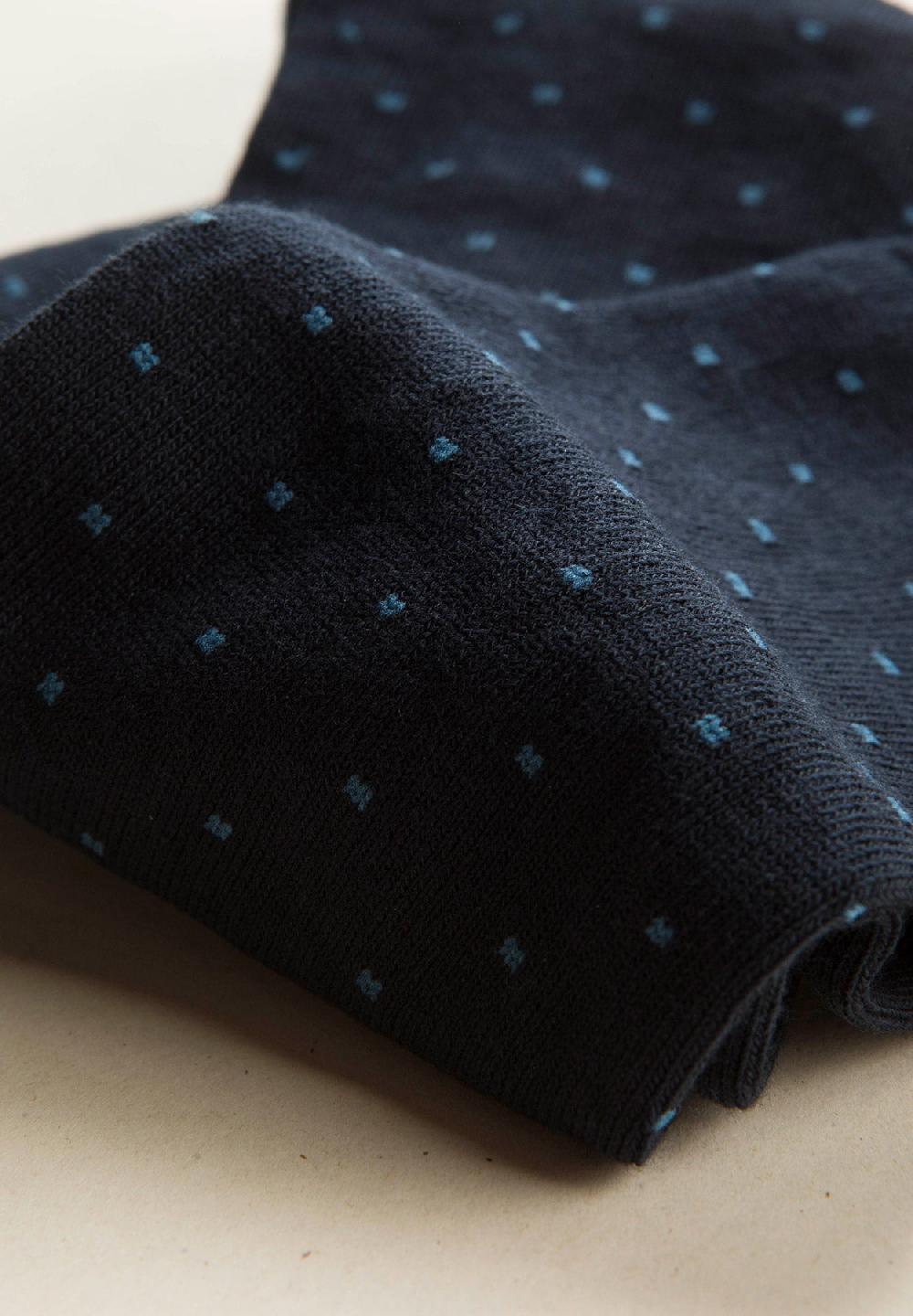 Angelico Calza Blu Scuro Micro Pois Cotone Stretch