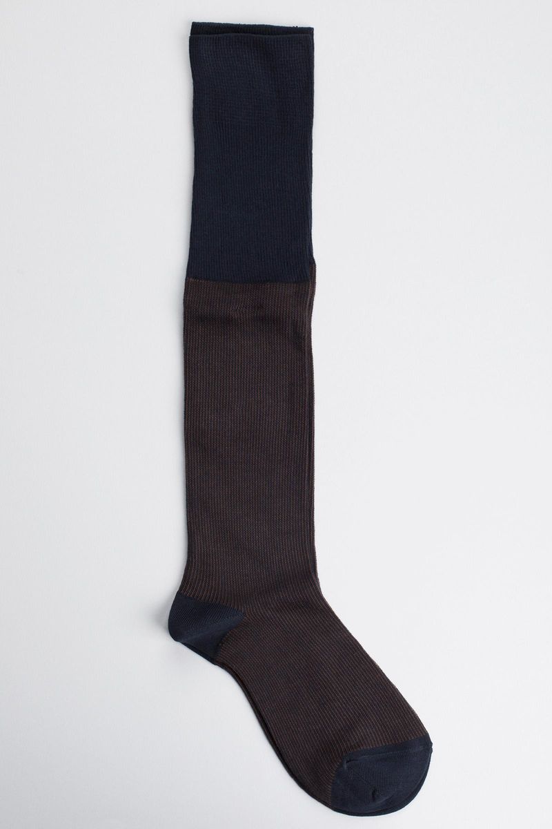 Angelico Calza moro millerighe jacquard