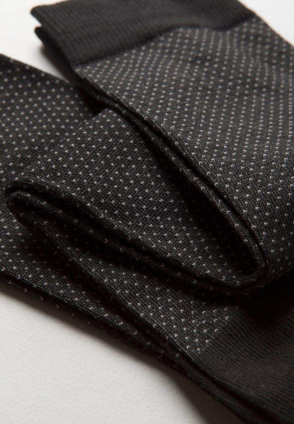 Angelico Calza Nera Jacquard Pois Grigi