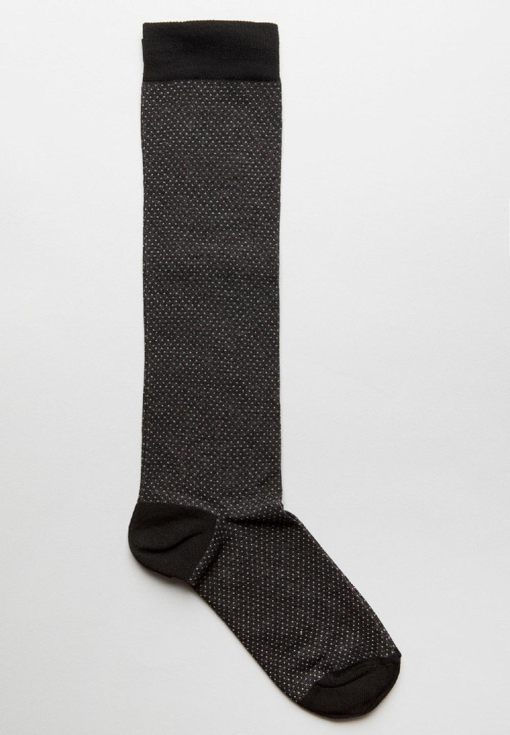 Angelico Calza nera jacquard pois grigi