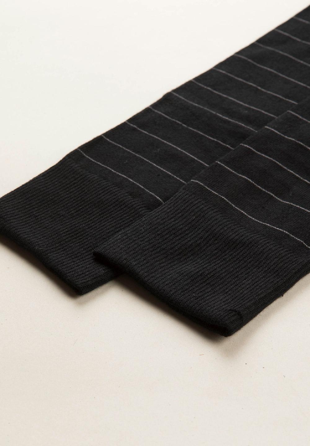 Angelico Calza Nero Righe Cotone Stretch