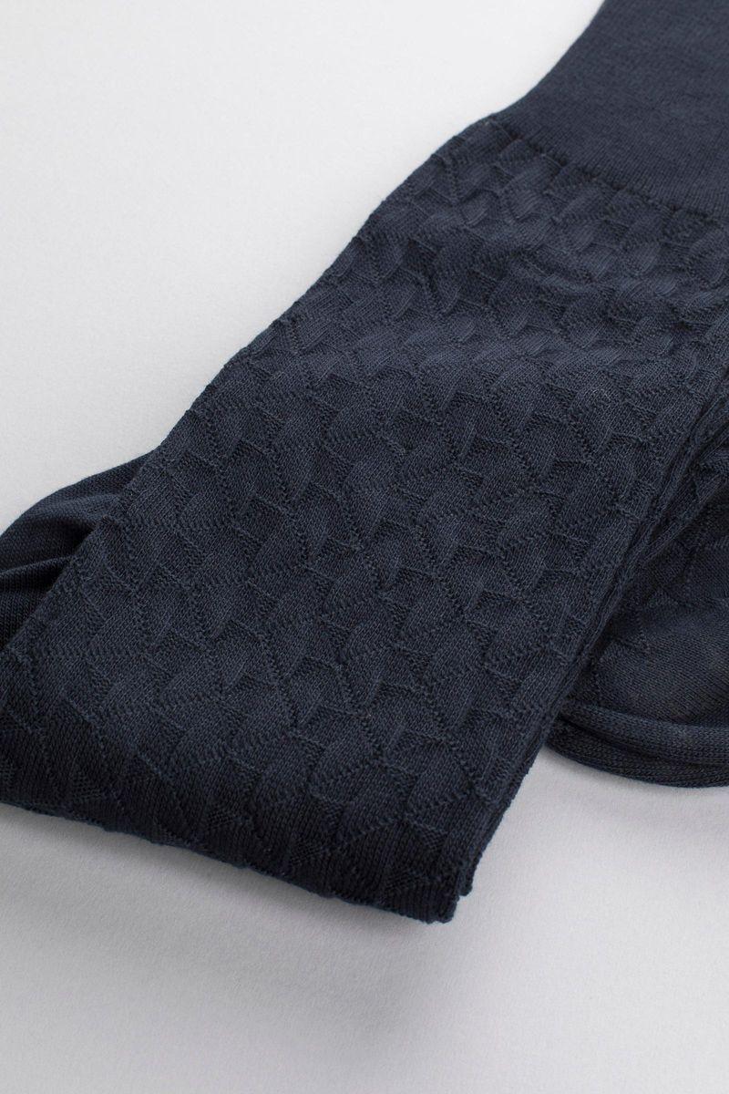 Angelico Calze Blu Jacquard Losanghe