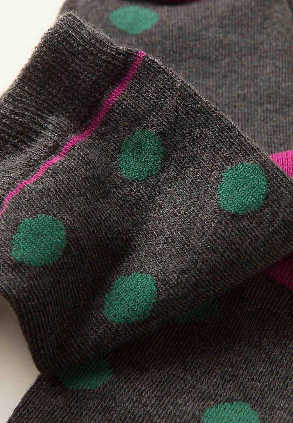 Angelico Calzino Antracite Pois Misto Cotone