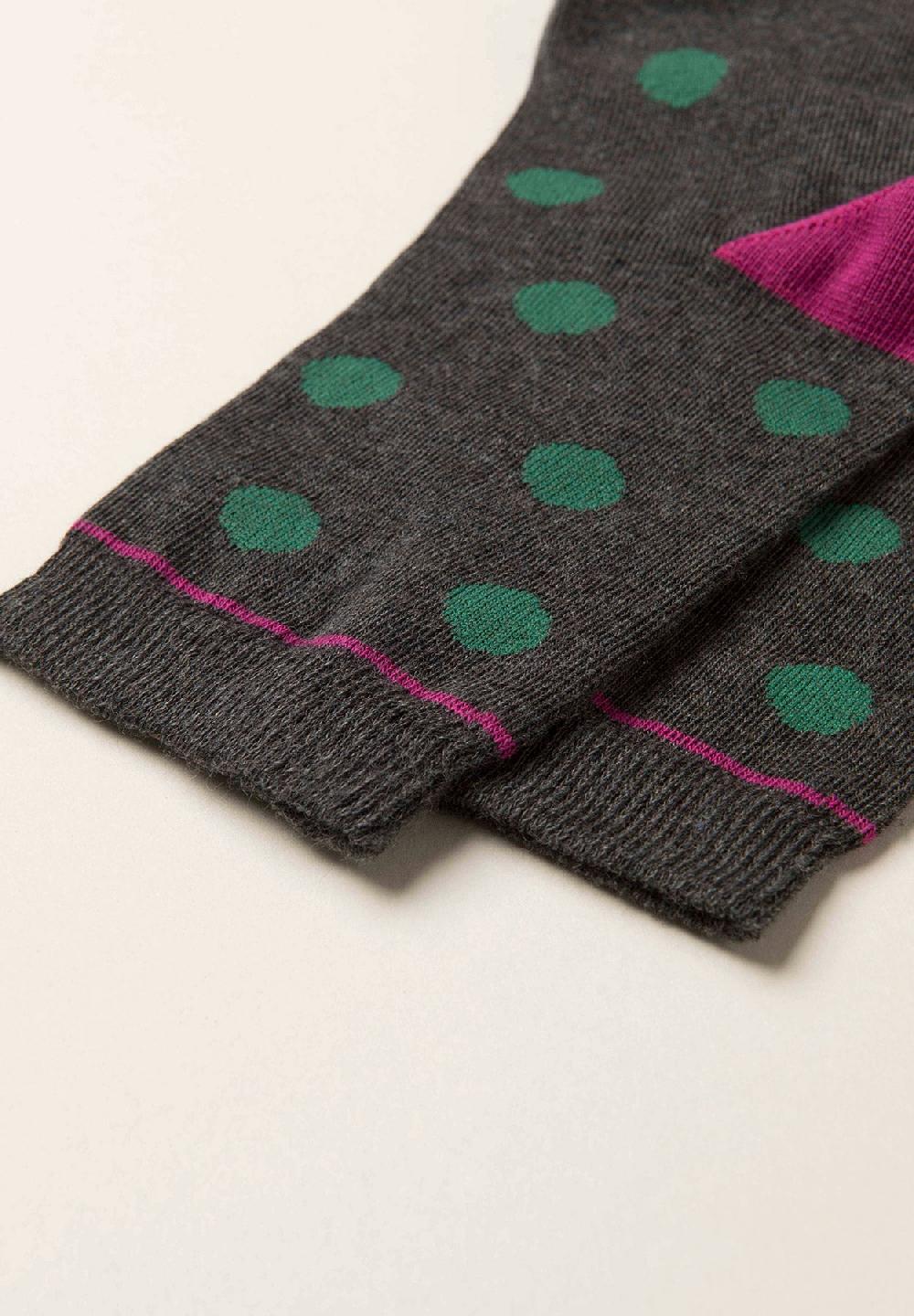 Angelico Calzino Antracite Pois Misto Cotone