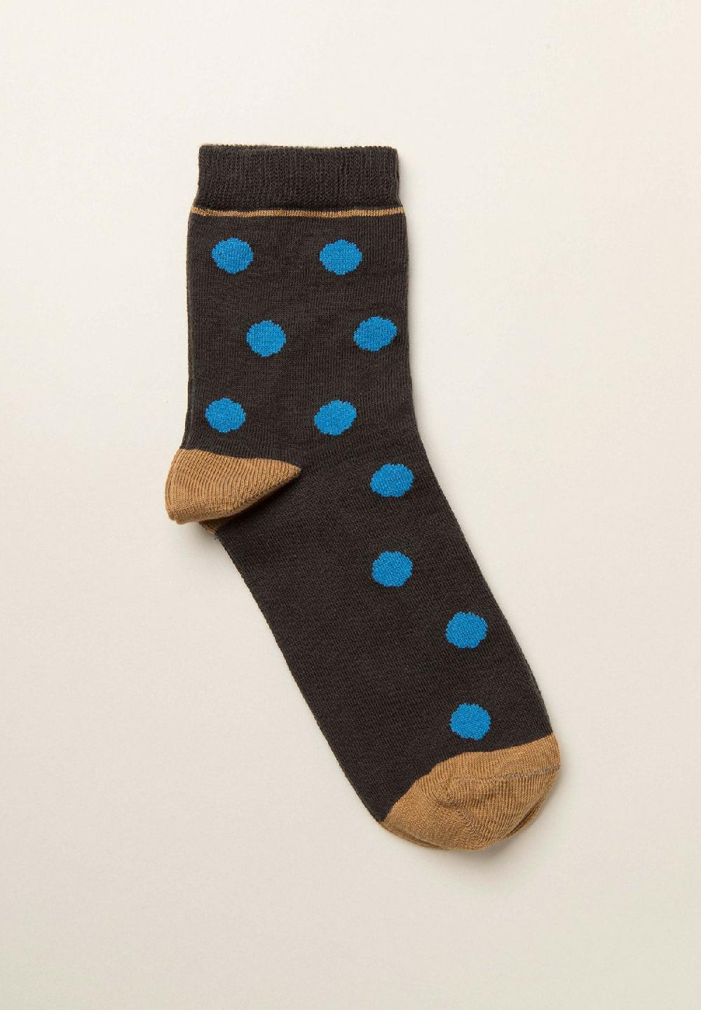 Angelico Calzino marrone pois misto cotone