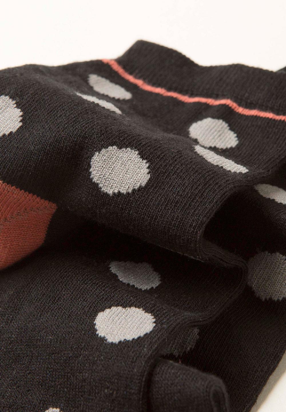 Angelico Calzino Nero Pois Misto Cotone