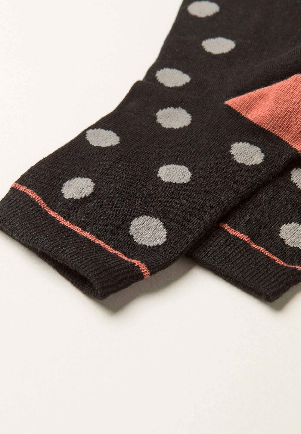 Angelico Calzino Nero Pois Misto Cotone