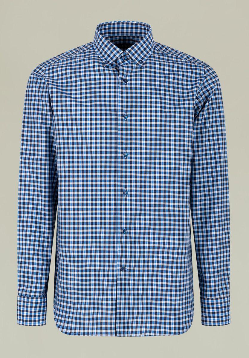 Angelico Camicia azzurro-blu quadretto BD slim