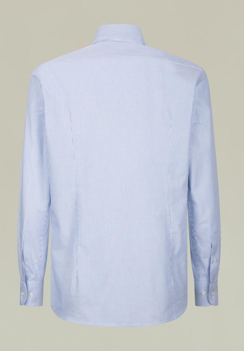 Angelico Camicia Bianca-blu Armatura Rigata Slim