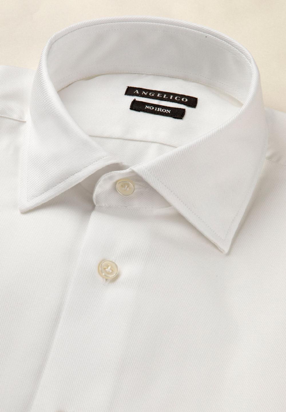 Angelico Camicia Bianca No-stiro Cotone Custom Fit