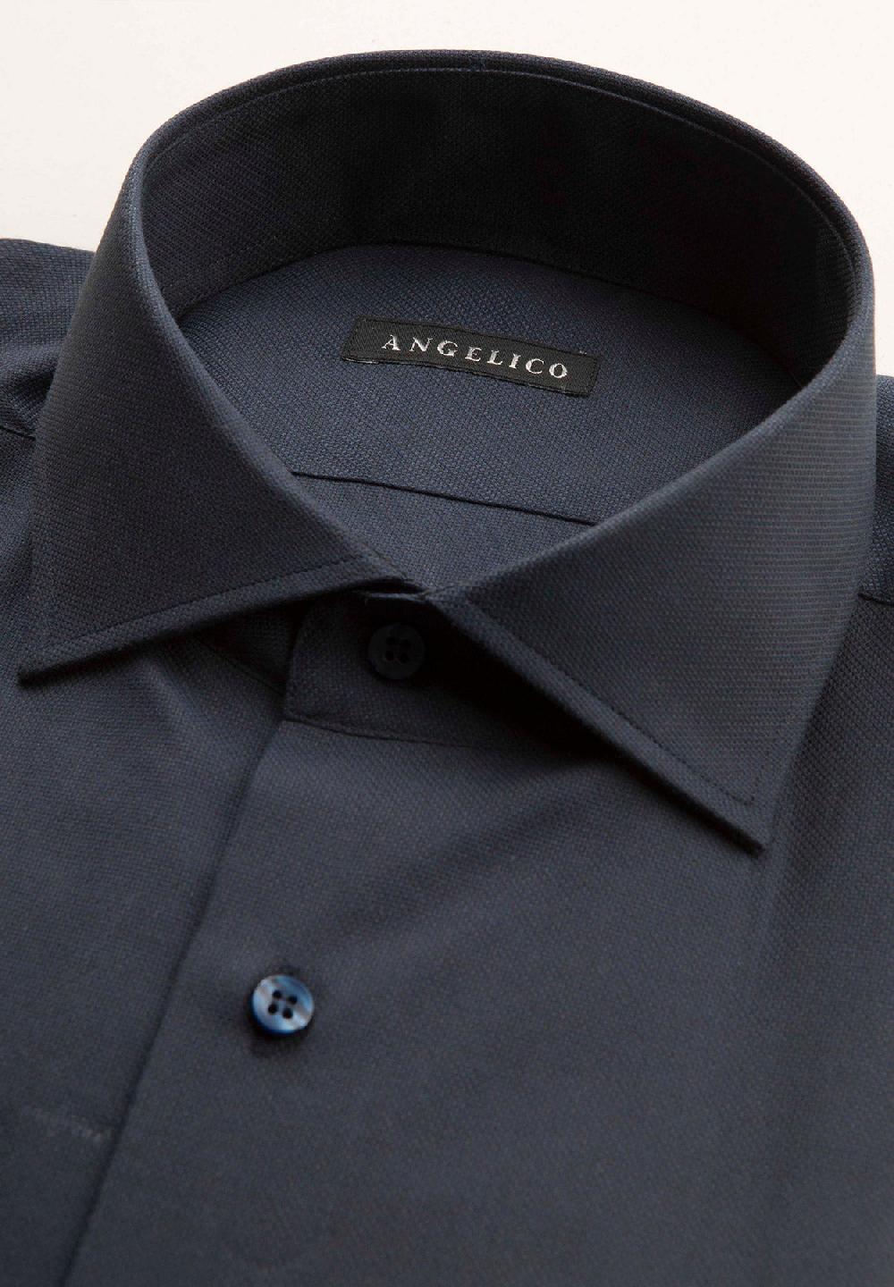 Angelico Camicia Blu Oxford Cotone Comfort Fit