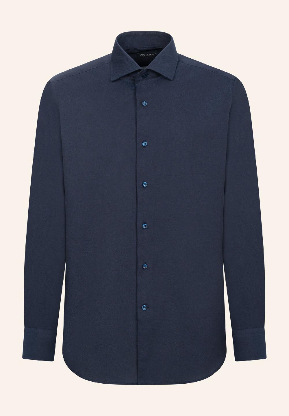 Angelico Camicia blu oxford cotone comfort fit
