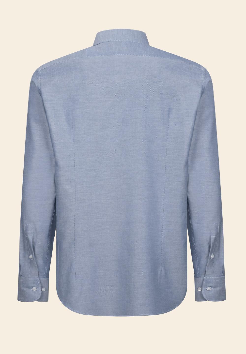 Angelico Camicia Blu Oxford Cotone Slim Fit