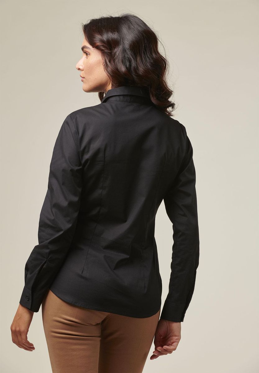 Angelico Camicia Donna Nera Elasticizzata