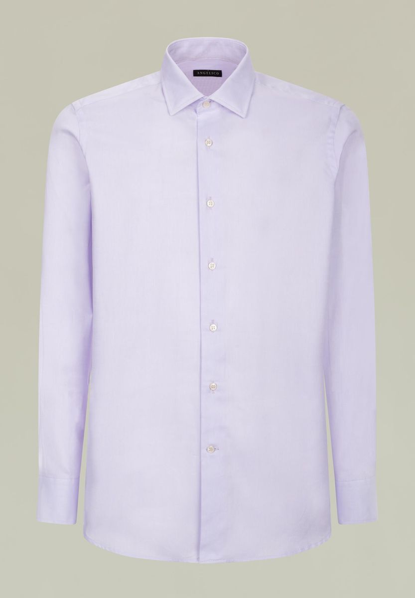 Angelico Camicia glicine cotone panama slim