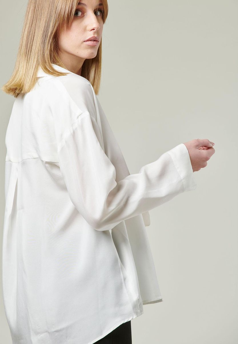 Angelico Camicia Panna Collo Polo Piega Centrale